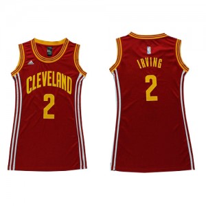 Cleveland Cavaliers Kyrie Irving #2 Dress Swingman Maillot d'équipe de NBA - Vin Rouge pour Femme
