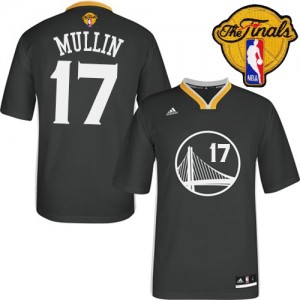 Maillot NBA Noir Chris Mullin #17 Golden State Warriors Alternate 2015 The Finals Patch Authentic Homme Adidas