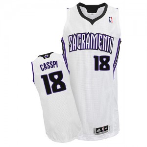 Sacramento Kings Omri Casspi #18 Home Authentic Maillot d'équipe de NBA - Blanc pour Homme