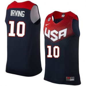 Maillot NBA Team USA #10 Kyrie Irving Bleu marin Nike Authentic 2014 Dream Team - Homme