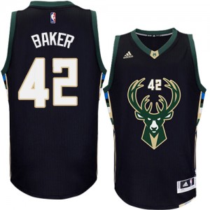 Maillot NBA Milwaukee Bucks #42 Vin Baker Noir Adidas Swingman Alternate - Homme