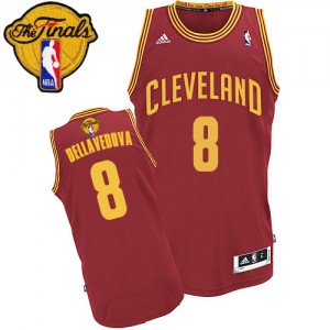 Cleveland Cavaliers Matthew Dellavedova #8 Road 2015 The Finals Patch Swingman Maillot d'équipe de NBA - Vin Rouge pour Homme