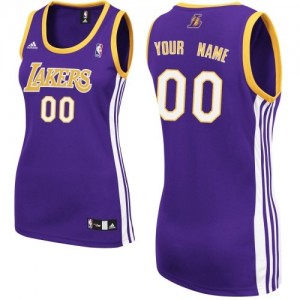 Los Angeles Lakers Personnalisé Adidas Road Violet Maillot d'équipe de NBA en ligne - Swingman pour Femme