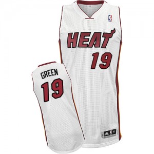 Maillot Adidas Blanc Home Authentic Miami Heat - Gerald Green #19 - Homme