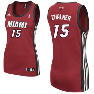 Miami Heat #15 Adidas Alternate Rouge Authentic Maillot d'équipe de NBA Peu co?teux - Mario Chalmer pour Femme