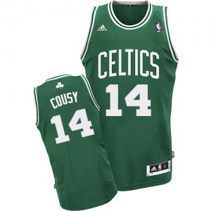 Boston Celtics Bob Cousy #14 Road Swingman Maillot d'équipe de NBA - Vert (No Blanc) pour Homme