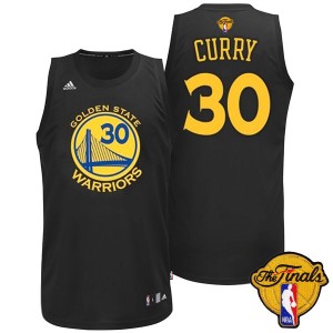 Golden State Warriors Stephen Curry #30 Fashion 2015 The Finals Patch Swingman Maillot d'équipe de NBA - Noir pour Homme