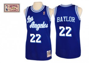 Los Angeles Lakers Mitchell and Ness Elgin Baylor #22 Throwback Swingman Maillot d'équipe de NBA - Bleu pour Homme