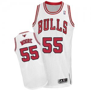 Chicago Bulls #55 Adidas Home Blanc Authentic Maillot d'équipe de NBA en ligne - E'Twaun Moore pour Homme