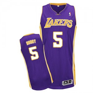 Maillot Adidas Violet Road Authentic Los Angeles Lakers - Robert Horry #5 - Homme