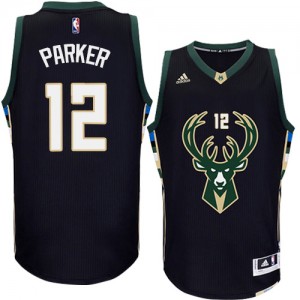 Maillot NBA Noir Jabari Parker #12 Milwaukee Bucks Alternate Authentic Homme Adidas