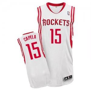 Maillot NBA Houston Rockets #15 Clint Capela Blanc Adidas Authentic Home - Homme