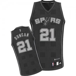 Maillot Authentic San Antonio Spurs NBA Rhythm Fashion Noir - #21 Tim Duncan - Homme
