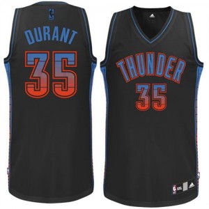 Oklahoma City Thunder Kevin Durant #35 Vibe Authentic Maillot d'équipe de NBA - Noir pour Homme