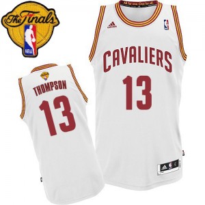 Maillot NBA Swingman Tristan Thompson #13 Cleveland Cavaliers Home 2015 The Finals Patch Blanc - Homme