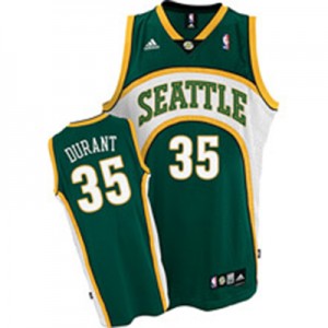 Maillot NBA Vert Kevin Durant #35 Oklahoma City Thunder Seattle SuperSonics Style Authentic Homme Adidas