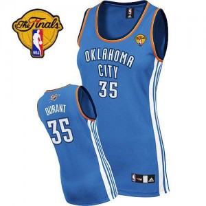Maillot NBA Authentic Kevin Durant #35 Oklahoma City Thunder Road Finals Patch Bleu royal - Femme