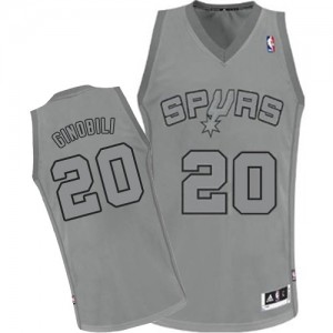San Antonio Spurs Manu Ginobili #20 Big Color Fashion Authentic Maillot d'équipe de NBA - Gris pour Homme