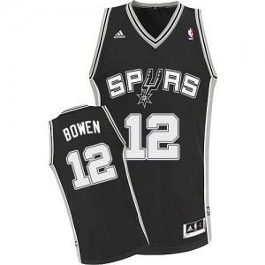 San Antonio Spurs Bruce Bowen #12 Road Swingman Maillot d'équipe de NBA - Noir pour Homme