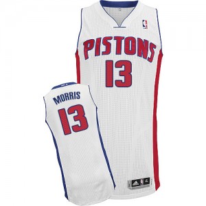 Maillot Authentic Detroit Pistons NBA Home Blanc - #13 Marcus Morris - Homme