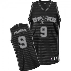 Maillot Authentic San Antonio Spurs NBA Groove Gris noir - #9 Tony Parker - Homme
