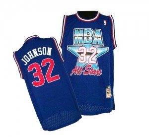 Maillot Mitchell and Ness Bleu 1992 All Star Throwback Authentic Los Angeles Lakers - Magic Johnson #32 - Homme