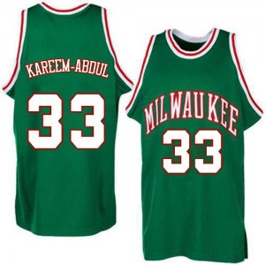 Milwaukee Bucks #33 Adidas Throwback Vert Authentic Maillot d'équipe de NBA Braderie - Kareem Abdul-Jabbar pour Homme