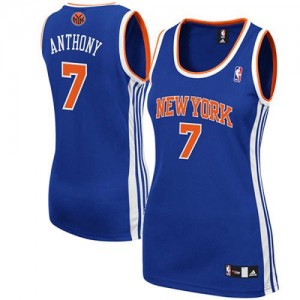 Maillot NBA Authentic Carmelo Anthony #7 New York Knicks Road Bleu royal - Femme