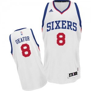 Philadelphia 76ers #8 Adidas Home Blanc Swingman Maillot d'équipe de NBA prix d'usine en ligne - Jahlil Okafor pour Homme