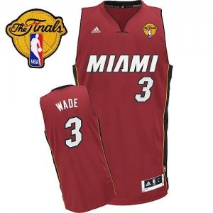 Maillot NBA Swingman Dwyane Wade #3 Miami Heat Alternate Finals Patch Rouge - Homme