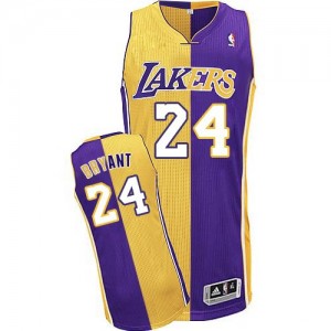 Maillot Authentic Los Angeles Lakers NBA Split Fashion Or / Violet - #24 Kobe Bryant - Homme