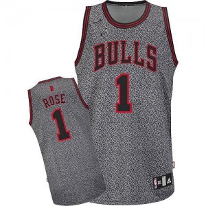 Maillot Adidas Gris Static Fashion Authentic Chicago Bulls - Derrick Rose #1 - Homme