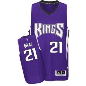 Maillot NBA Sacramento Kings #21 Vlade Divac Violet Adidas Authentic Road - Homme
