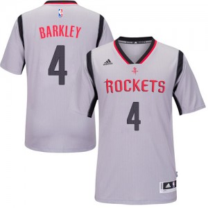 Houston Rockets Charles Barkley #4 Alternate Authentic Maillot d'équipe de NBA - Gris pour Homme