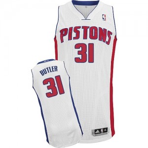 Maillot Adidas Blanc Home Authentic Detroit Pistons - Caron Butler #31 - Homme