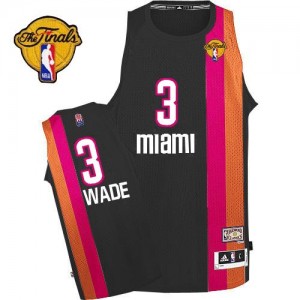 Miami Heat #3 Adidas ABA Hardwood Classic Finals Patch Noir Authentic Maillot d'équipe de NBA Vente - Dwyane Wade pour Homme