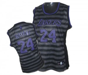 Los Angeles Lakers #24 Adidas Groove Gris noir Authentic Maillot d'équipe de NBA Expédition rapide - Kobe Bryant pour Femme