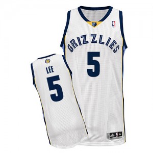 Memphis Grizzlies #5 Adidas Home Blanc Authentic Maillot d'équipe de NBA pour pas cher - Courtney Lee pour Homme