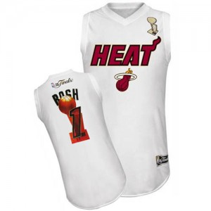 Maillot NBA Authentic Chris Bosh #1 Miami Heat Finals Blanc - Homme