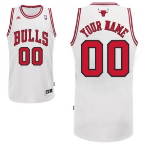 Maillot NBA Blanc Swingman Personnalisé Chicago Bulls Home Homme Adidas