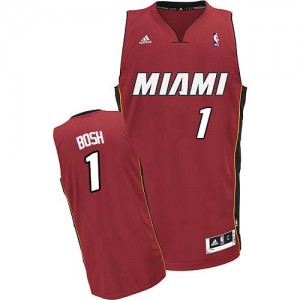 Maillot NBA Rouge Chris Bosh #1 Miami Heat Alternate Swingman Homme Adidas