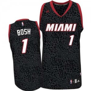 Maillot Authentic Miami Heat NBA Crazy Light Noir - #1 Chris Bosh - Homme