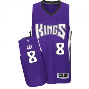 Sacramento Kings Rudy Gay #8 Road Authentic Maillot d'équipe de NBA - Violet pour Homme