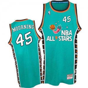 Miami Heat #45 Mitchell and Ness 1996 All Star Throwback Bleu clair Swingman Maillot d'équipe de NBA Vente pas cher - Alonzo Mourning pour Homme