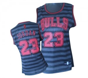 Chicago Bulls Michael Jordan #23 Groove Authentic Maillot d'équipe de NBA - Gris noir pour Femme