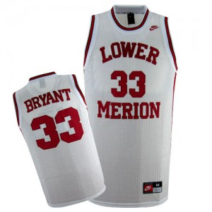 Maillot NBA Authentic Kobe Bryant #33 Los Angeles Lakers Lower Merion High School Blanc - Homme