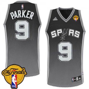 San Antonio Spurs #9 Adidas Resonate Fashion Finals Patch Noir Swingman Maillot d'équipe de NBA Peu co?teux - Tony Parker pour Homme