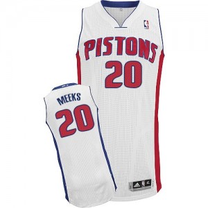 Detroit Pistons Jodie Meeks #20 Home Authentic Maillot d'équipe de NBA - Blanc pour Homme
