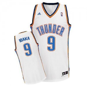 Oklahoma City Thunder #9 Adidas Home Blanc Swingman Maillot d'équipe de NBA Peu co?teux - Serge Ibaka pour Homme