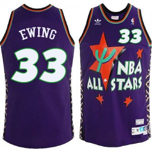 New York Knicks #33 Mitchell and Ness All Star Throwback Bleu Swingman Maillot d'équipe de NBA Le meilleur cadeau - Patrick Ewing pour Homme